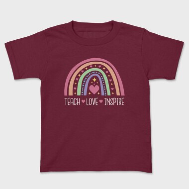 Teach Love Inspire Rainbow, Kids' T-Shirt