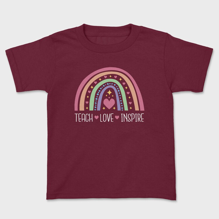 Teach Love Inspire Rainbow, Детска Тениска