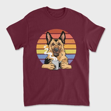 Angry German Shepherd Coffee, Unisex Men's T-Shirt