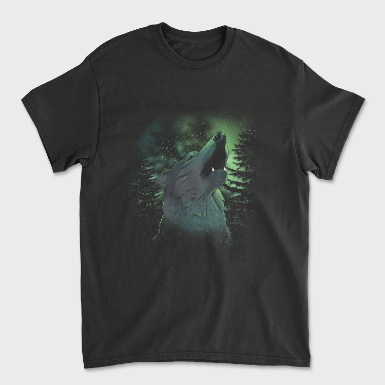 Howling Wolf Green, Unisex Men's T-Shirt