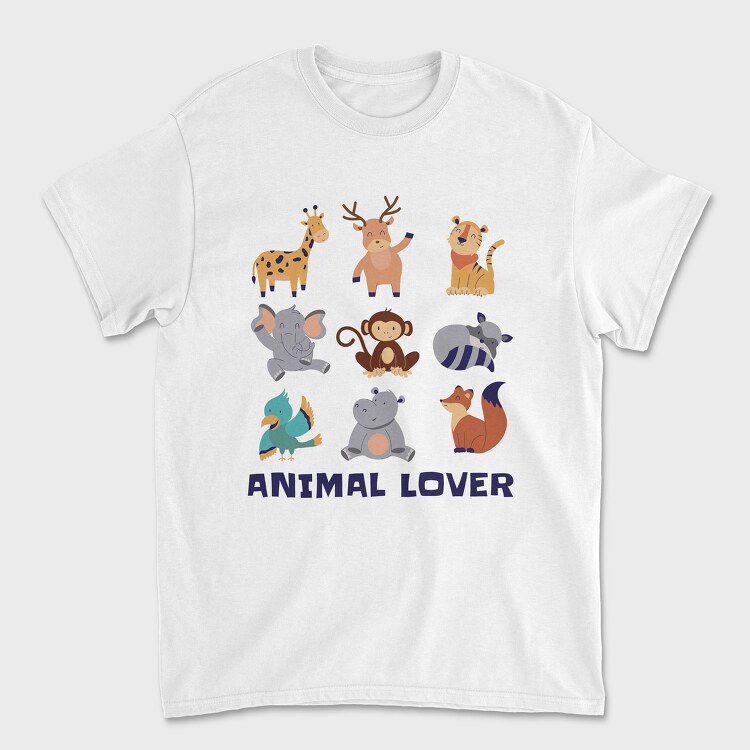 Animal Lover Cartoons, Unisex Men's T-Shirt