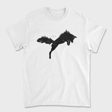Унисекс Мъжка Тениска, Hunting Fox Silhouette