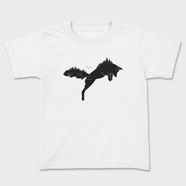 Hunting Fox Silhouette, Kids' T-Shirt
