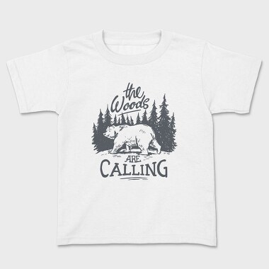 The Woods Are Calling Bear, Kids' T-Shirt