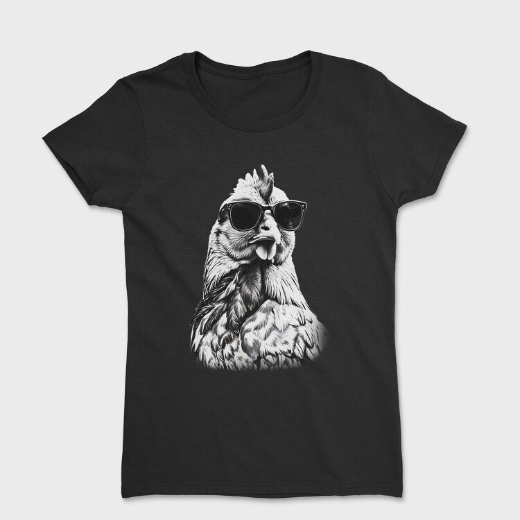 Chicken Monochrome Sunglases, Дамска Тениска