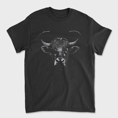 Eyepatch Bull Portrait, Unisex Men's T-Shirt