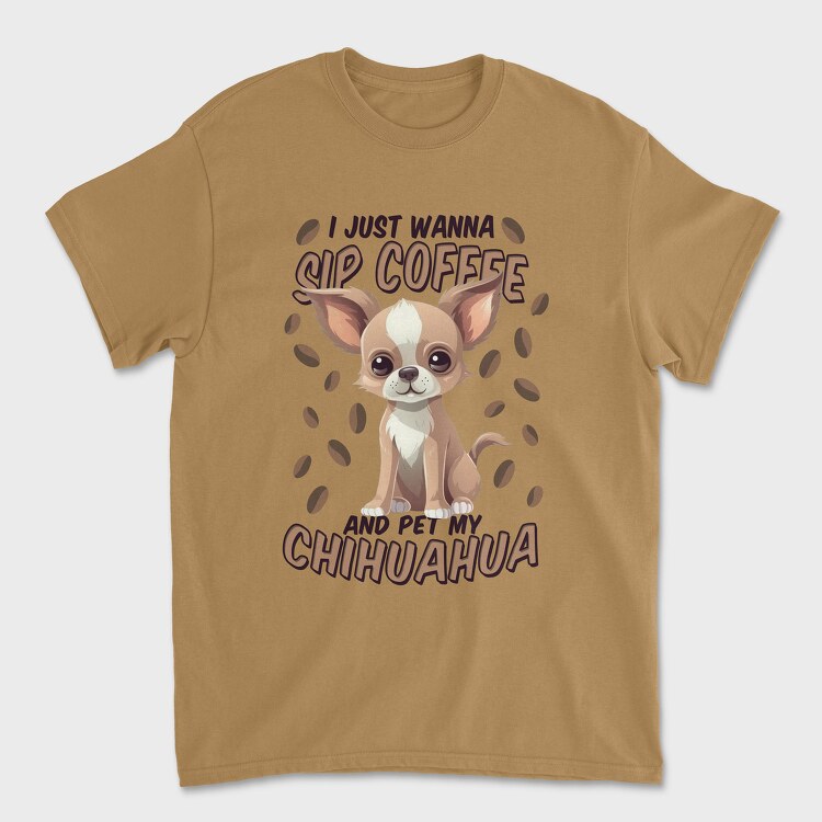 Chihuahua Coffee, Unisex Men's T-Shirt