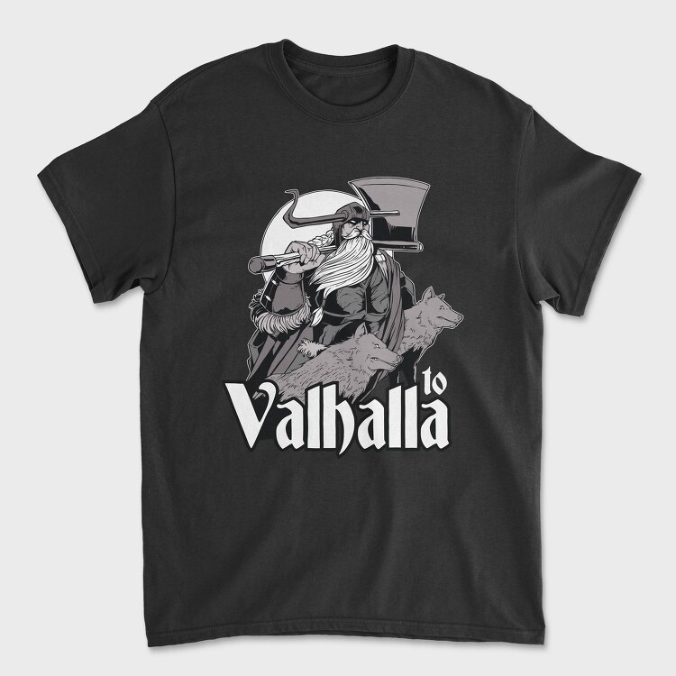 To Valhala Odin Wolves, Унисекс Мъжка Тениска