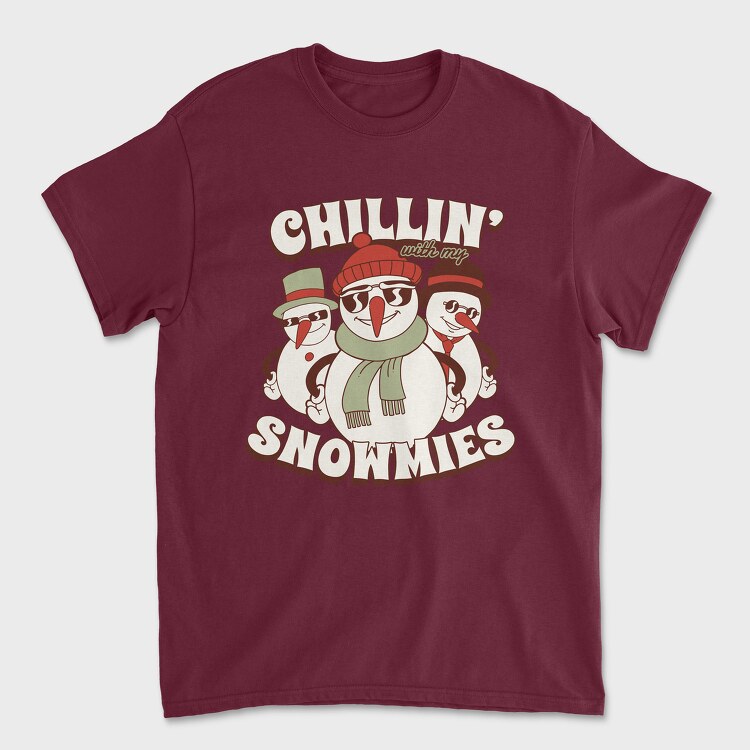 Chillin Snowmies, Унисекс Мъжка Тениска