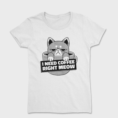 I Need Cofee Right Meow, Women's T-Shirt