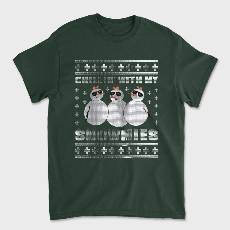 Chillin With My Snowmies, Унисекс Мъжка Тениска