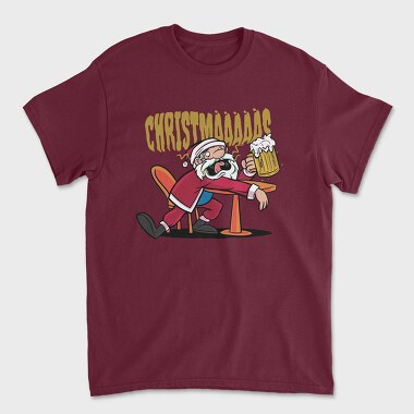 Унисекс Мъжка Тениска, Christmas Santa Beer