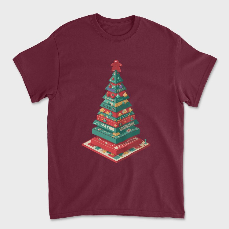 Christmas Tree Boardgames Meeple, Unisex Men's T-Shirt
