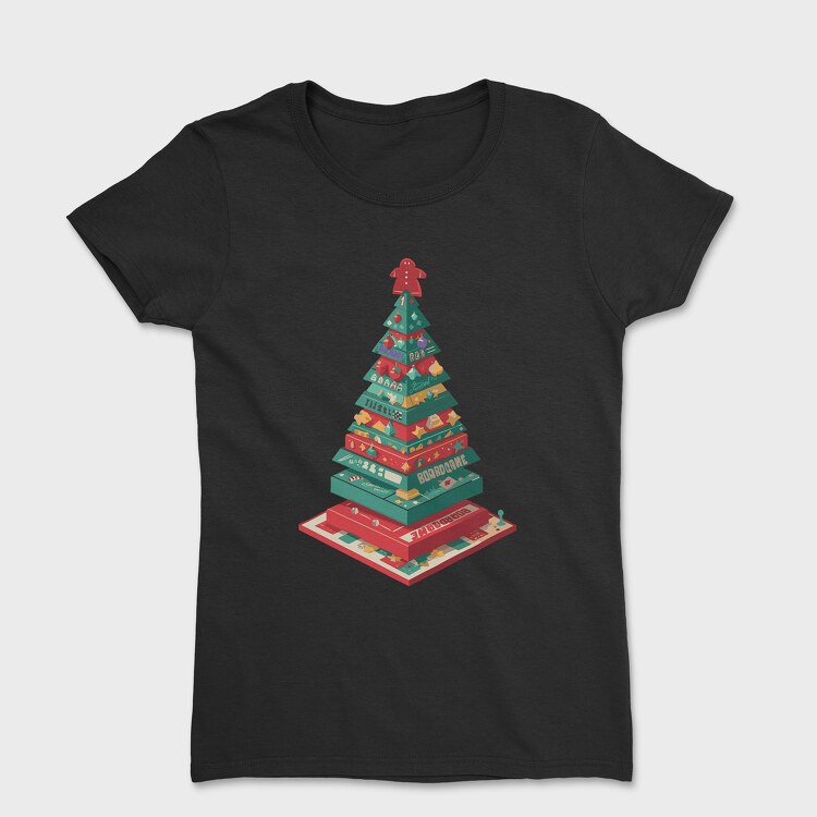 Christmas Tree Boardgames Meeple, Women's T-Shirt