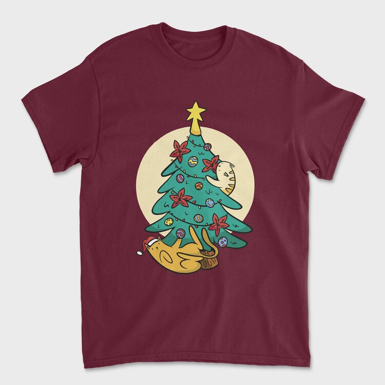 Christmas Tree Cats, Unisex Men's T-Shirt
