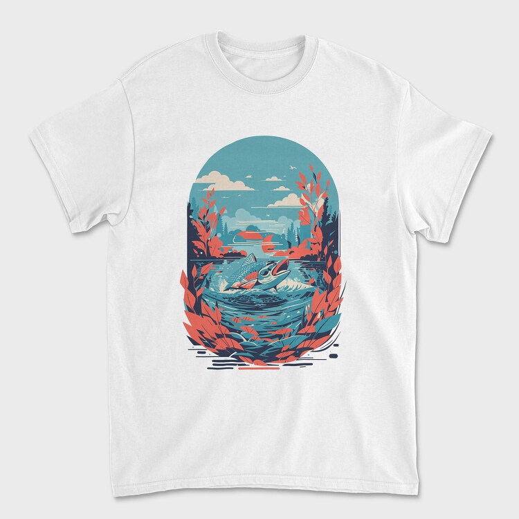 Fish Landscape, Унисекс Мъжка Тениска