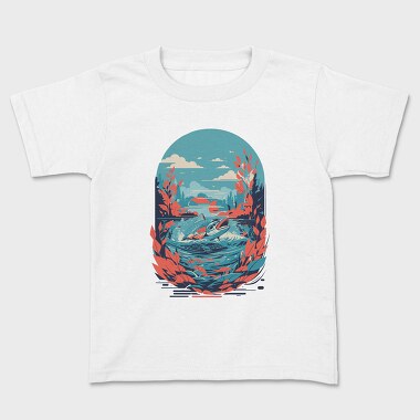 Kids' T-Shirt, Fish Landscape