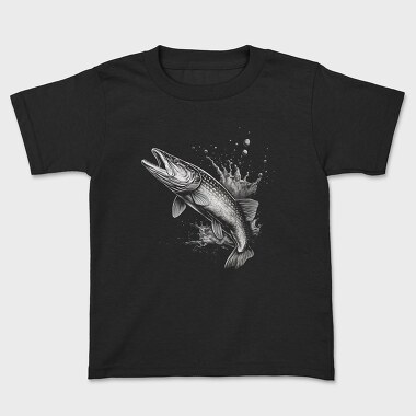 Fish Monochrome, Kids' T-Shirt