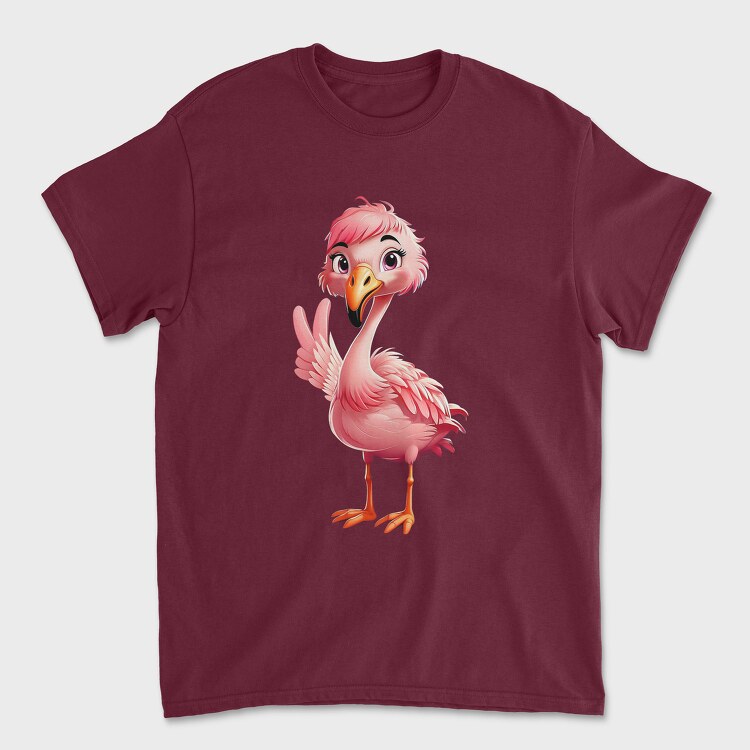 Flamingo Victory Sign, Унисекс Мъжка Тениска