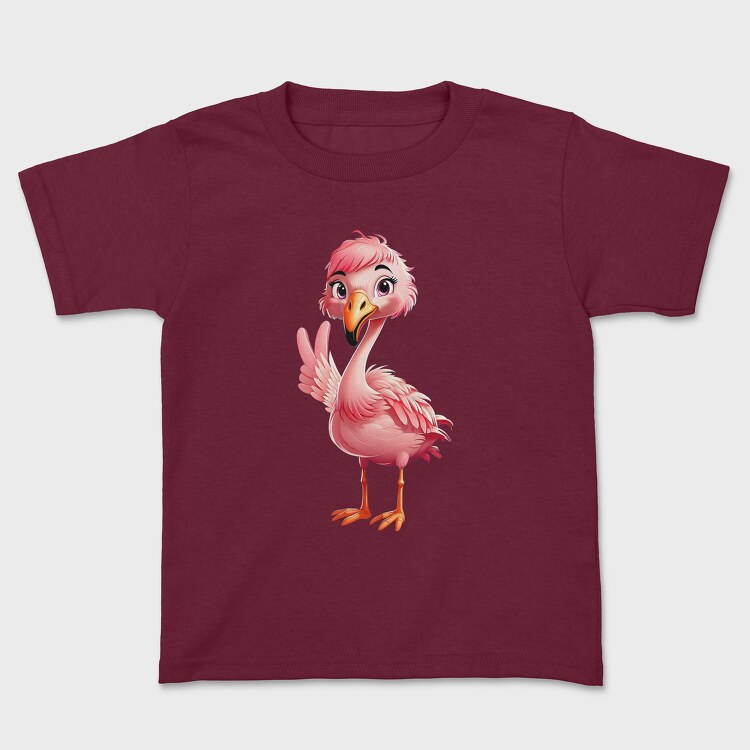 Flamingo Victory Sign, Kids' T-Shirt