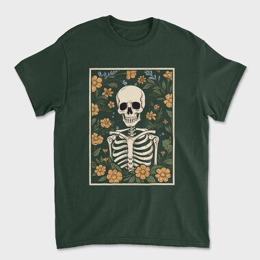 Floral Skeleton, Unisex Men's T-Shirt