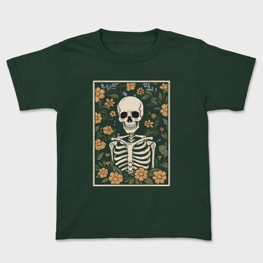 Floral Skeleton, Kids' T-Shirt