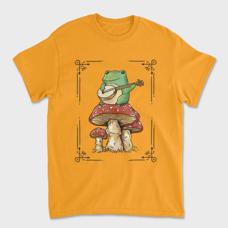 Banjo Frog on a Mushroom, Унисекс Мъжка Тениска