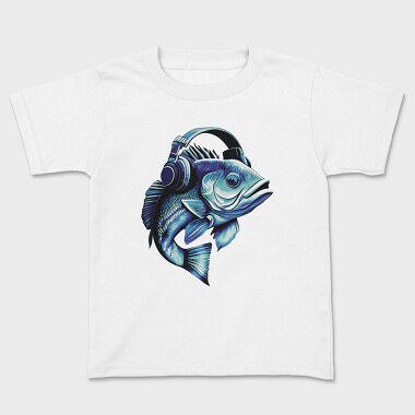 Bass Fish Headphones, Kids' T-Shirt