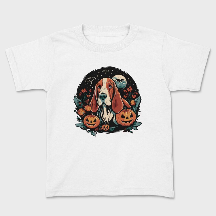 Basset Hound Halloween, Kids' T-Shirt