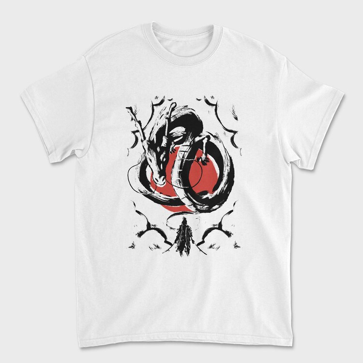 Japanese Samurai Dragon, Унисекс Мъжка Тениска