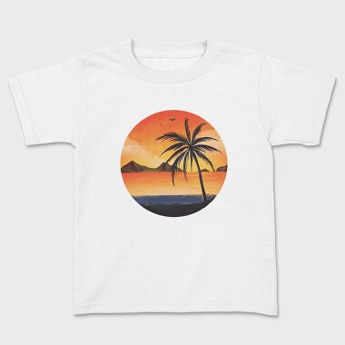 Beach Sunset Palm, Kids' T-Shirt