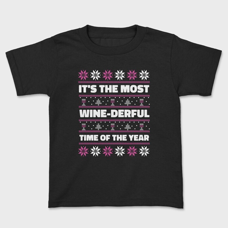 Ugly Sweater Wine, Kids' T-Shirt