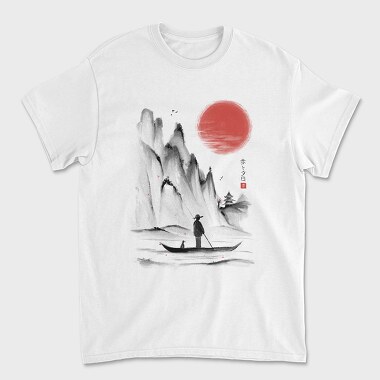 Japanese Traditional Landscape, Unisex Men's T-Shirt