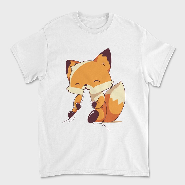 Fox Eating, Unisex Men's T-Shirt
