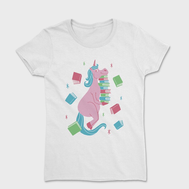 Unicorn Book Lover, Дамска Тениска