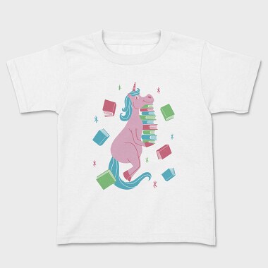 Unicorn Book Lover, Kids' T-Shirt