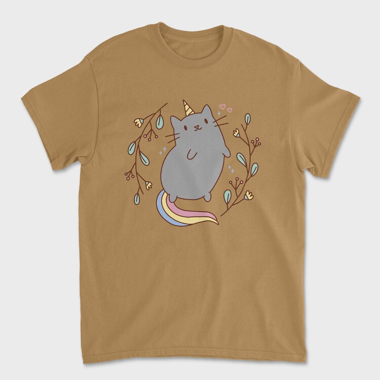 Unicorn Cat Cute, Унисекс Мъжка Тениска