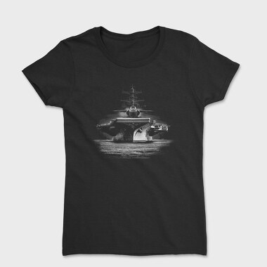 Jet Aircraft Carrier Monochrome, Women's T-Shirt