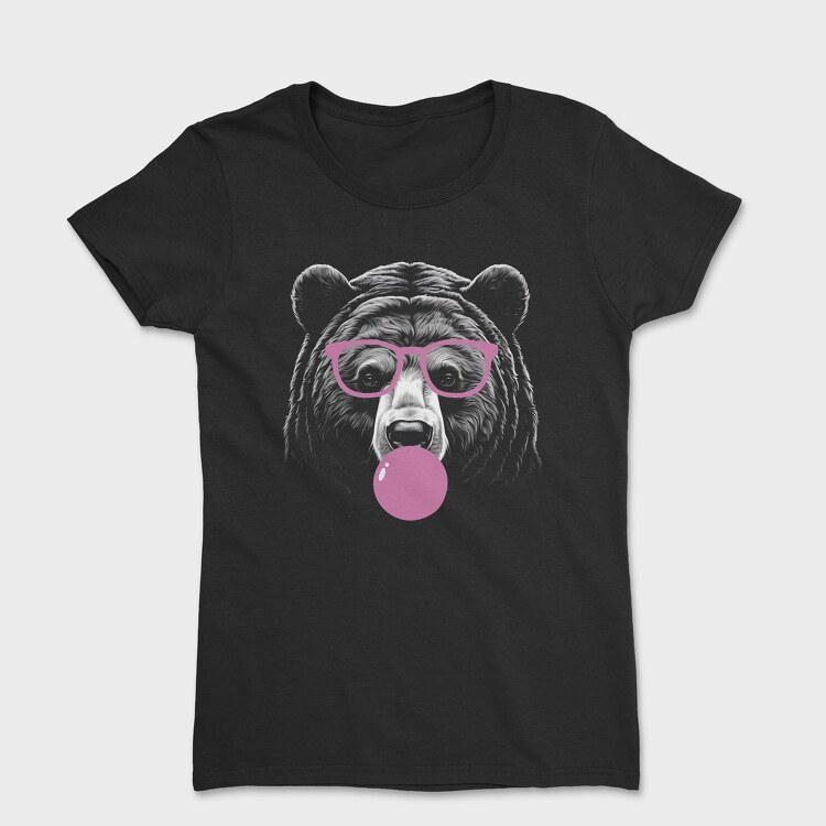 Bear Monochrome Bubblegum, Women's T-Shirt