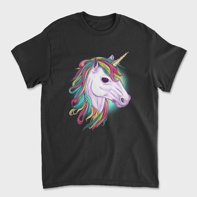 Unicorn Head Color, Унисекс Мъжка Тениска