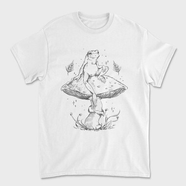 Frog Cottage Sketch, Unisex Men's T-Shirt