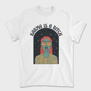 Unisex Men's T-Shirt, Karma Middle Finger