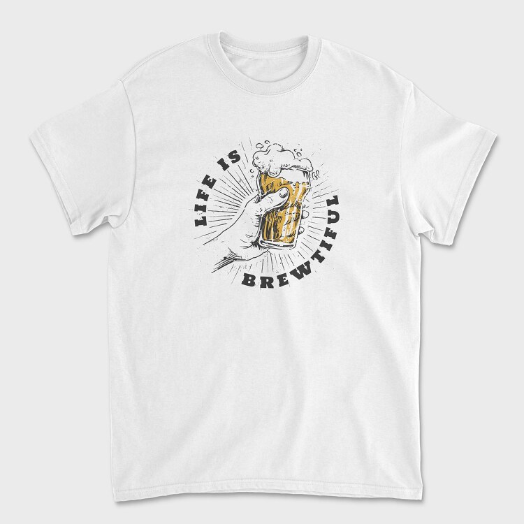 Beer Life Brewtiful, Унисекс Мъжка Тениска