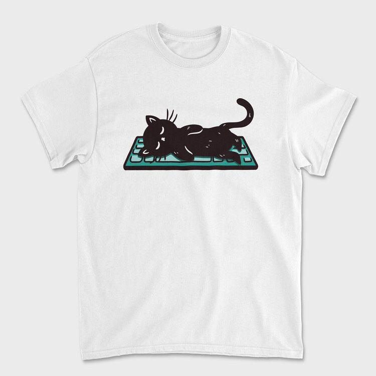 Keyboard Kitty, Unisex Men's T-Shirt