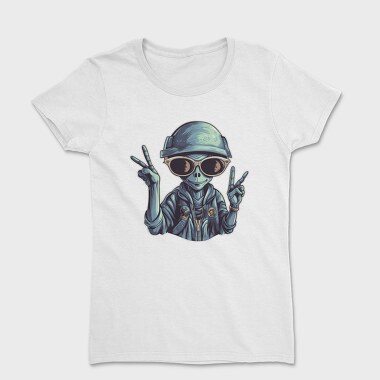 Cool Alien Peace, Women's T-Shirt