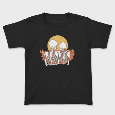 Skeletons Love Sunset, Kids' T-Shirt