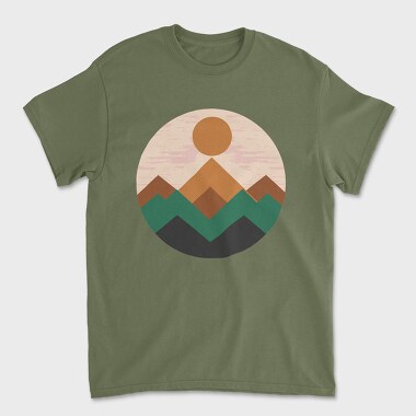 Geometric Retro Mountains, Unisex Men's T-Shirt