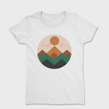 Geometric Retro Mountains, Дамска Тениска