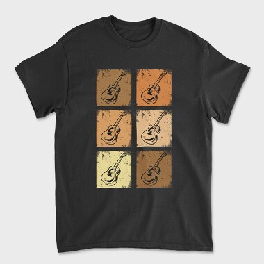 Vintage Guitars Set, Unisex Men's T-Shirt