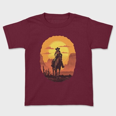 Cowgirl Sunset, Kids' T-Shirt